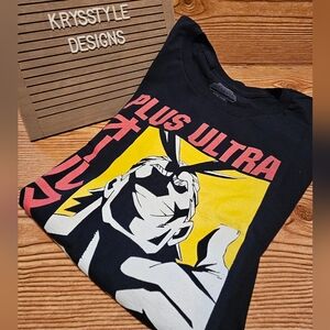 Graphic T - My Hero Academia All Might Plus Ultra, Men's MEDIUM, Navy Blue Shirt